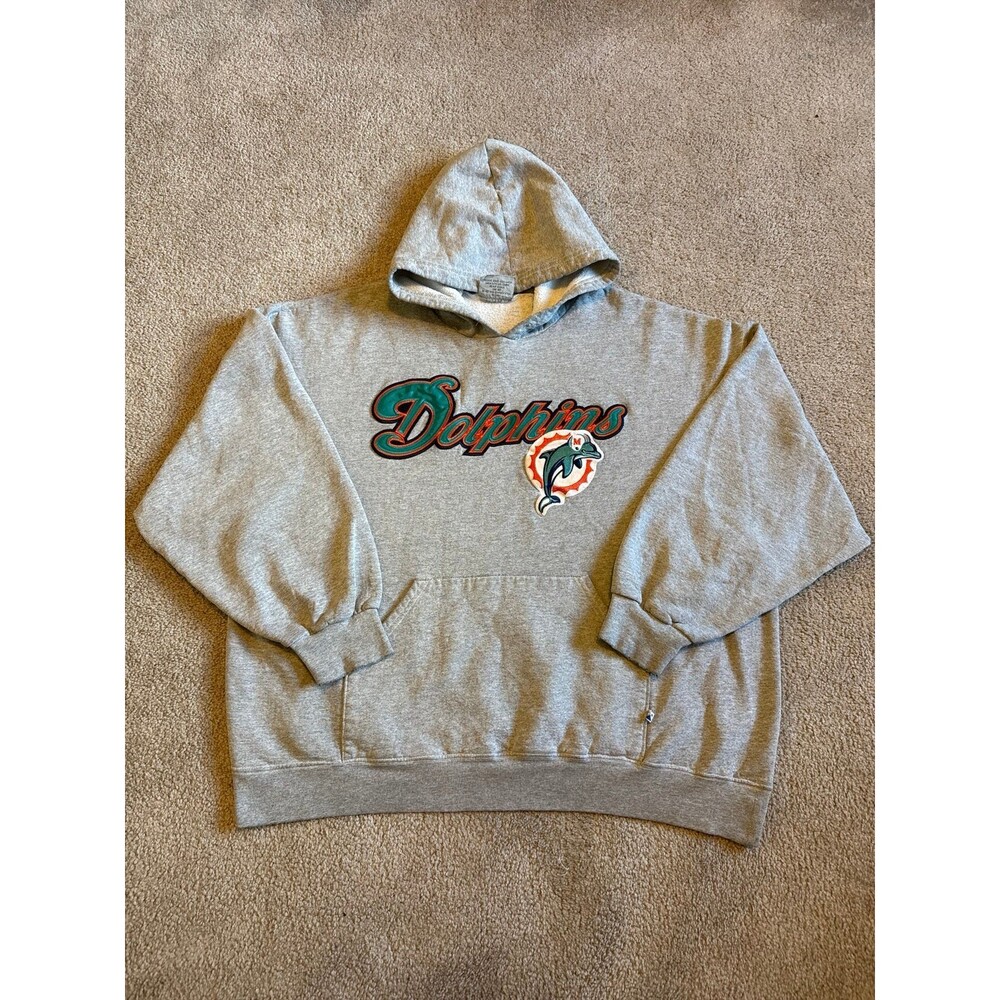 Vintage Miami Dolphins Men’s Majestic Embroidered Hoodie Size XXL